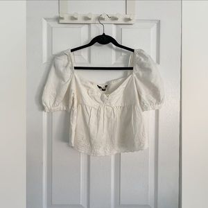 ♥️ Zara Cropped Embroidered Top
